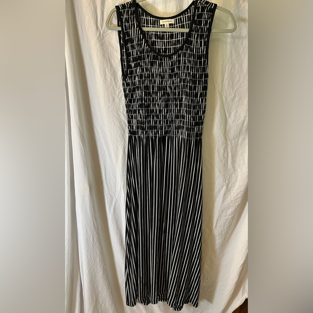 Max studios Black and White Sleeveless Maxi Dress